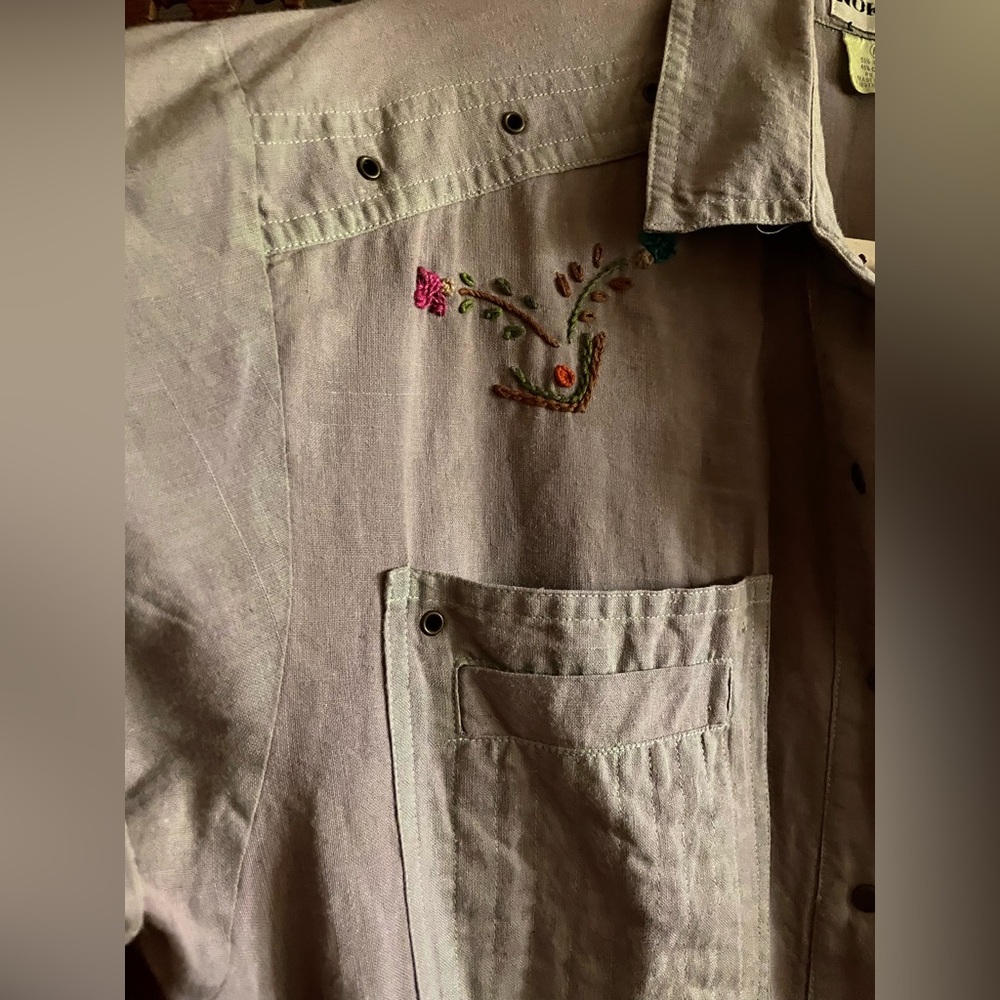 Vintage 80’s Nok Nok embroidered cotton jumpsuit utility suit - Picture 5 of 15